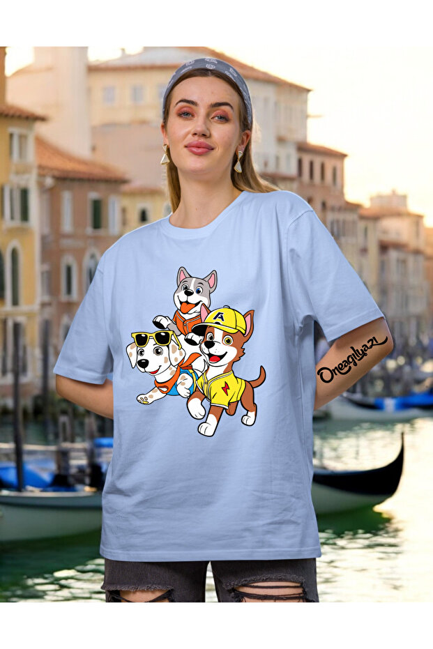 Cute Dog Printed Women's Oversize T-Shirt