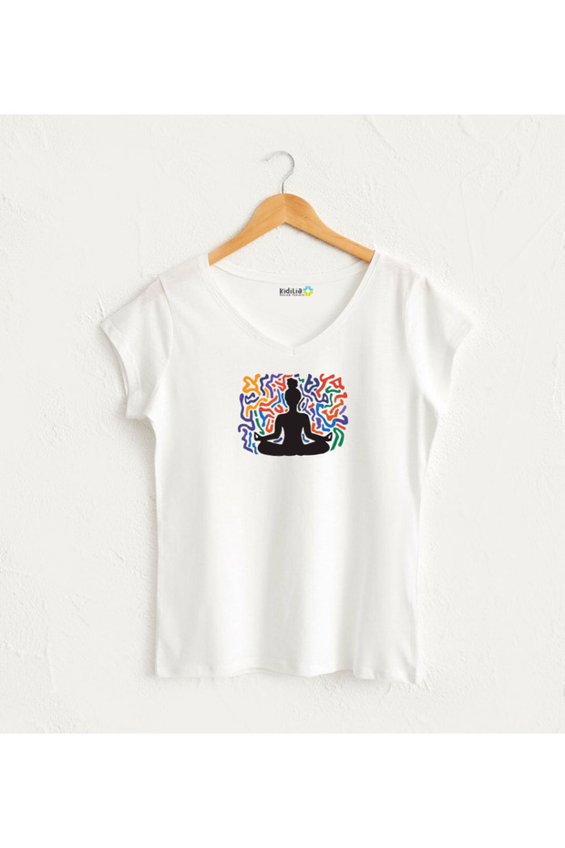 Colorful Yoga Meditation Visual Design T-Shirt