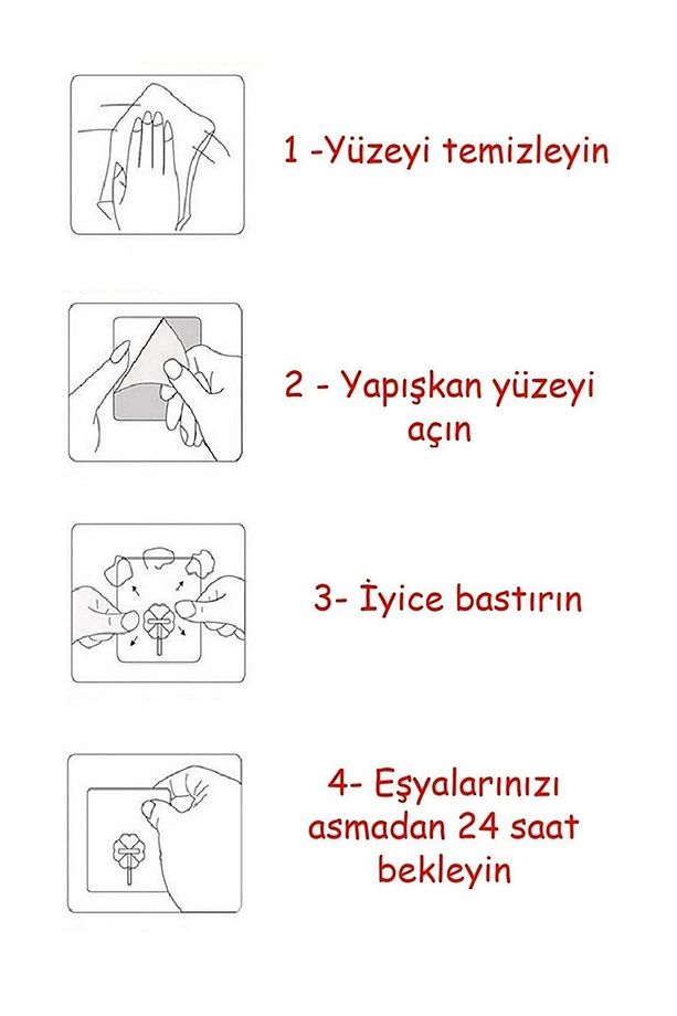 Ultra Güçlü Yapışkanlı Duvar Askısı Vantuzlu Şeffaf Duvar Askısı Yapışkanlı Kanca - 8
