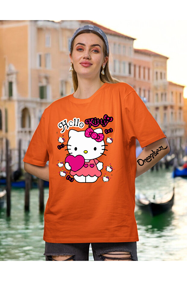 Hello Kitty Printed Women's Oversize T-Shirt
