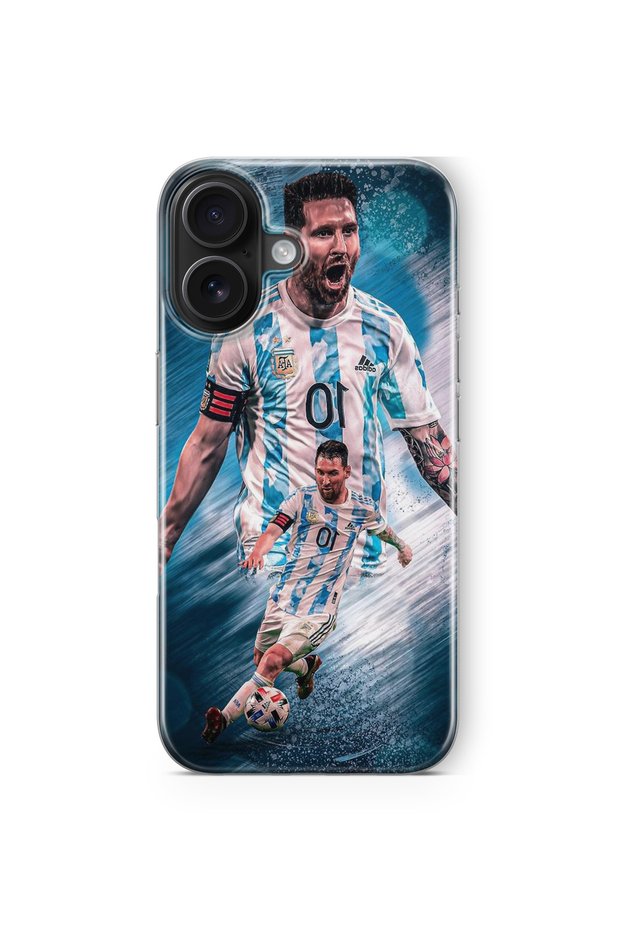 حافظة شفافة مطبوعة بتصميم ميسي متوافقة مع هاتف iPhone 16