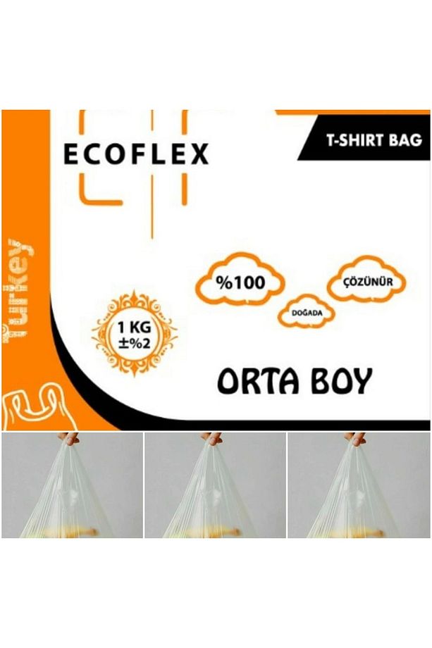 Hışır Atlet Şeffaf Poşet Market Manav Poşeti Orta Boy 1 Kg - 1