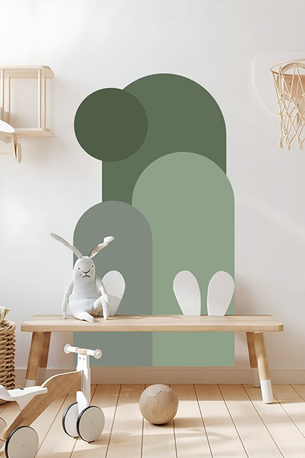 Bohem Oval 3'lü Duvar Sticker - 1