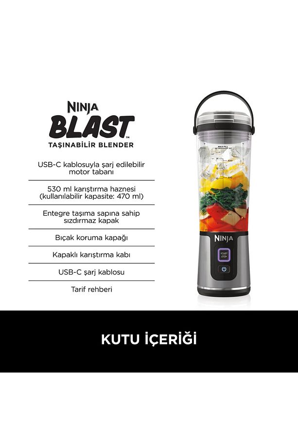Blast™ Taşınabilir Blender - Siyah - Shark Ninja - 13