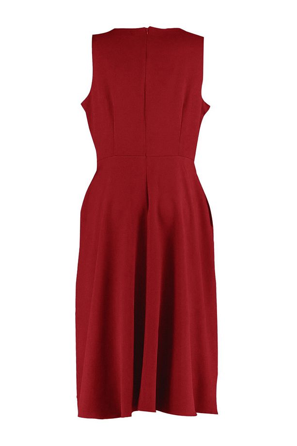 Bordo  A-Line Dokuma Cep Detaylı Elbise TBBSS22EL1598 - 6