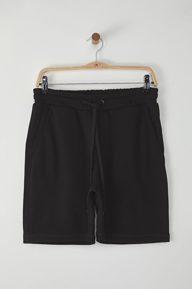 Siyah Regular/Normal Kesim Basic Karyoka Dikişli Şort & Bermuda TMNSS25SR00021 - 6
