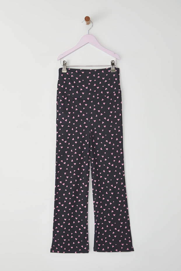 Black-Pink 2-Piece Girls Printed Knitted Leggings Tkdss25Ta00012