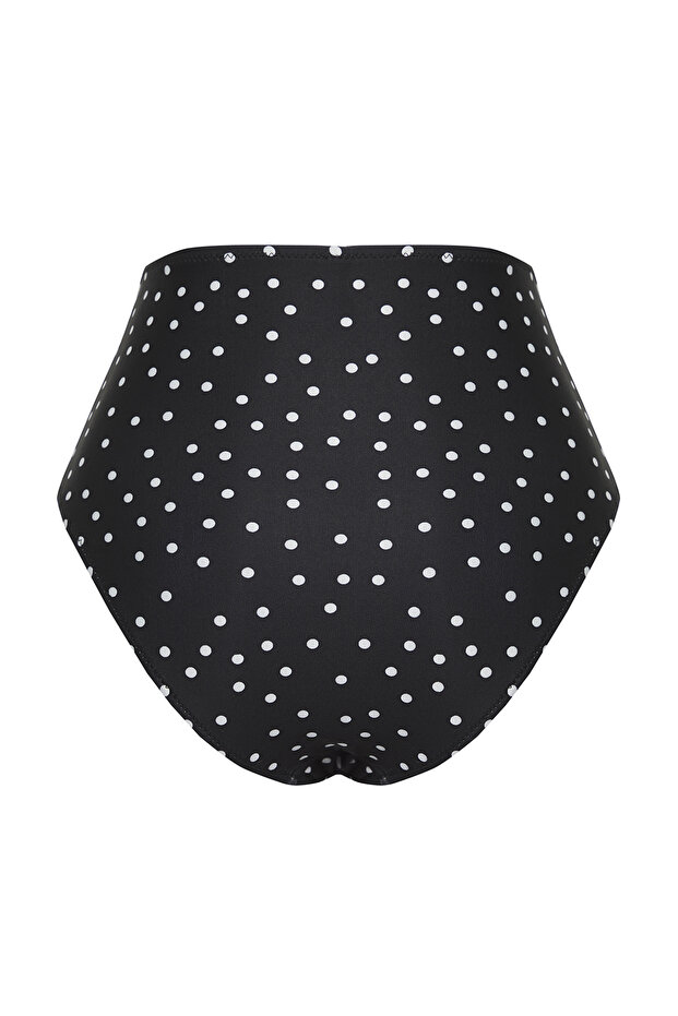 Puantiyeli İncelten Etkili Hipster Süper Yüksek Bel Bikini Altı TBESS20BA0018 - 6