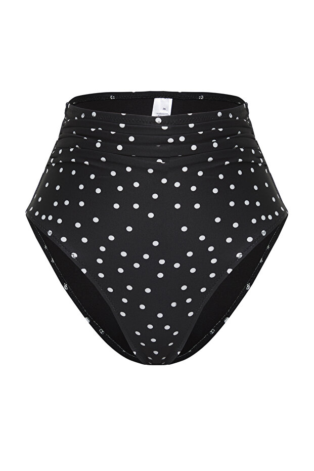 Puantiyeli İncelten Etkili Hipster Süper Yüksek Bel Bikini Altı TBESS20BA0018 - 5