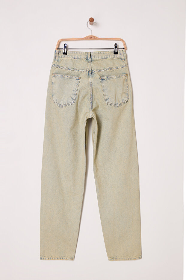Mavi -Yeşil Tintli Baggy Fit Bol Kot Pantolon Jeans TMNSS25JE00008 - 3