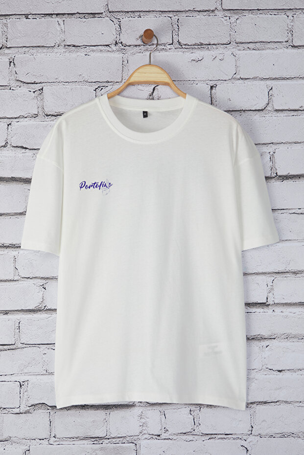 Beyaz Oversize/Geniş Kesim Limon Baskılı %100 Pamuk T-Shirt TMNSS23TS00089 - 4