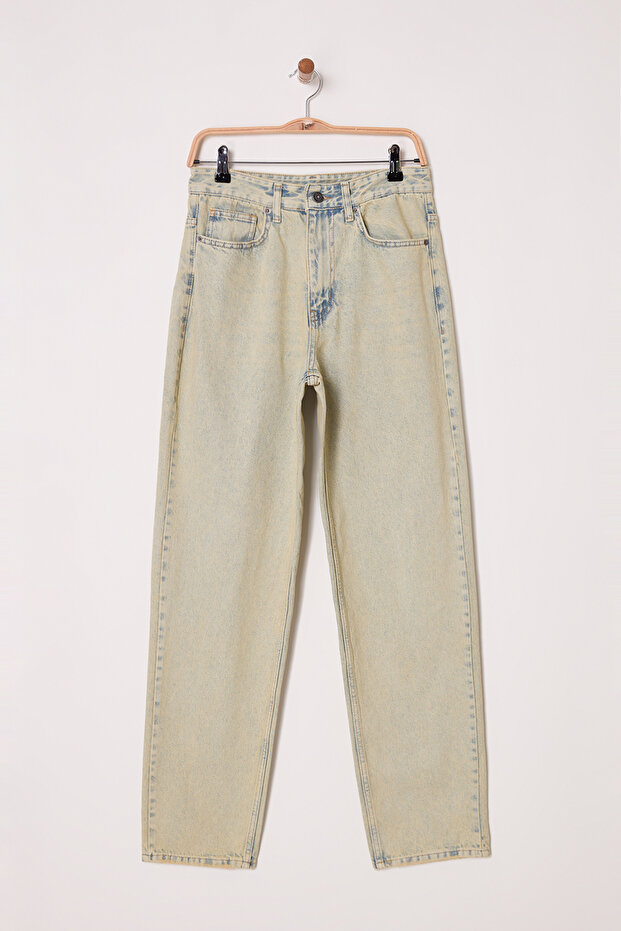 Mavi -Yeşil Tintli Baggy Fit Bol Kot Pantolon Jeans TMNSS25JE00008 - 1