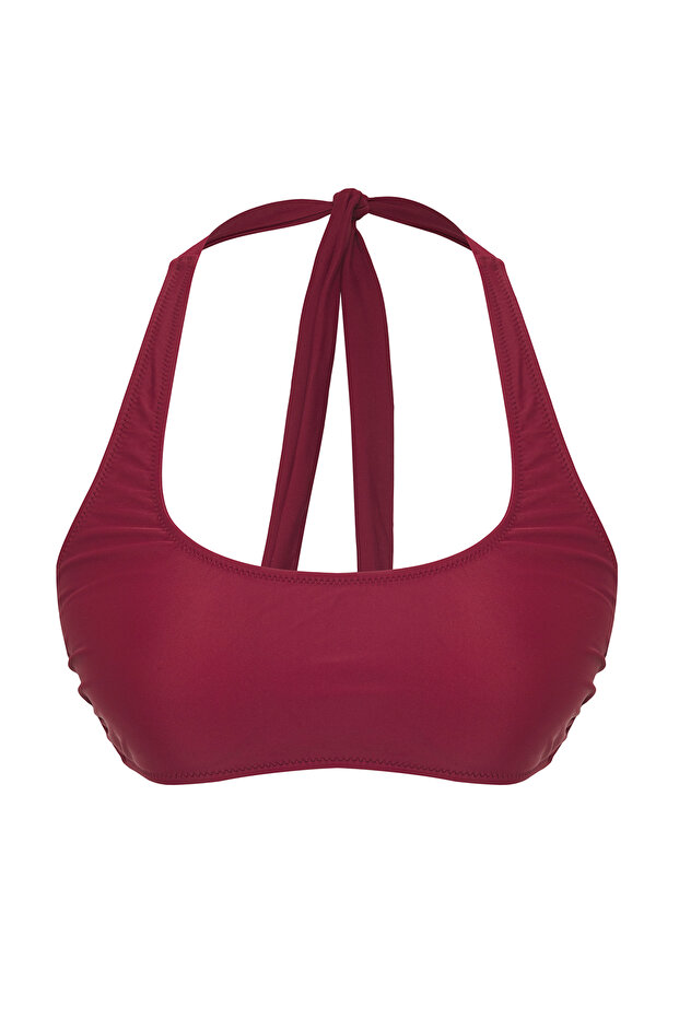 Bordo Bralette Kaplı Bikini Üstü TBESS25BU00041 - 9