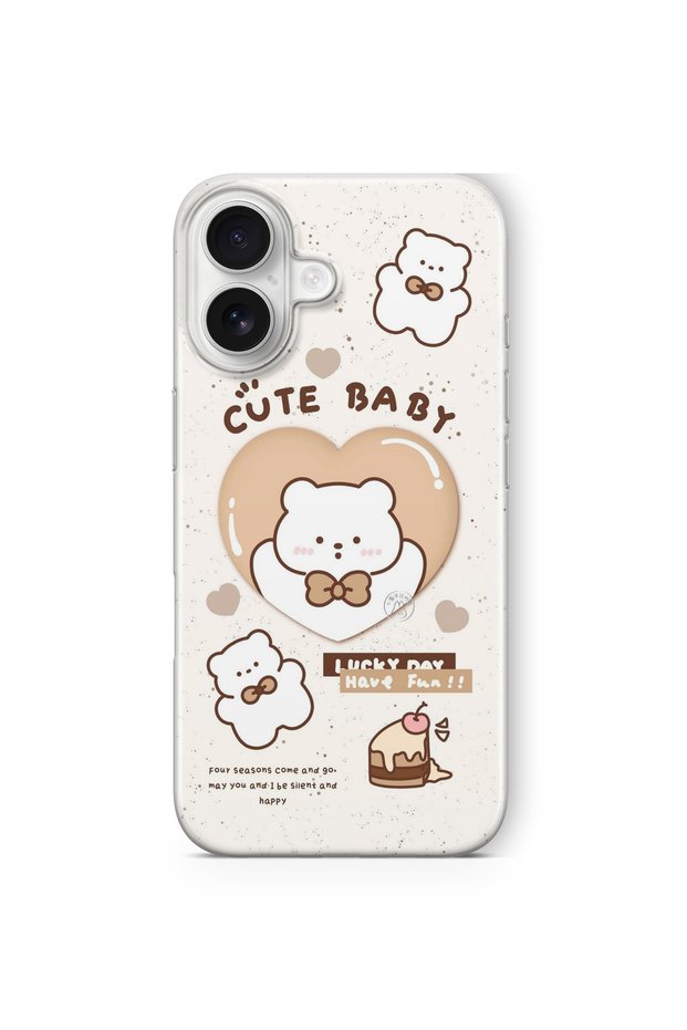 iPhone 16 Plus Compatible Cute Baby Design Printed Transparent Case