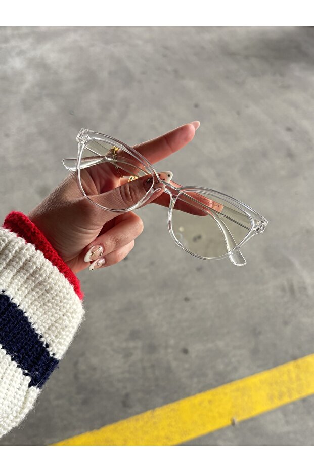 Talya Cateye - نظارات زجاجية قابلة للتبديل باللون الأزرق الشفاف مع مرشحات خفيفة ومتوافقة مع البصريات - 4