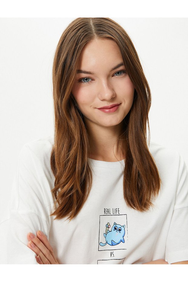 Cotton Cat T-Shirt - Short Sleeve, Crew Neck
