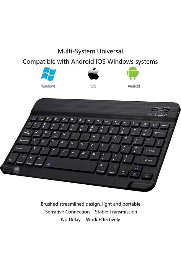 Doogee T40 Pro 12" Uyumlu Bluetooth Şarjlı Klavye Şarjlı Mouse Seti - Siyah - 3