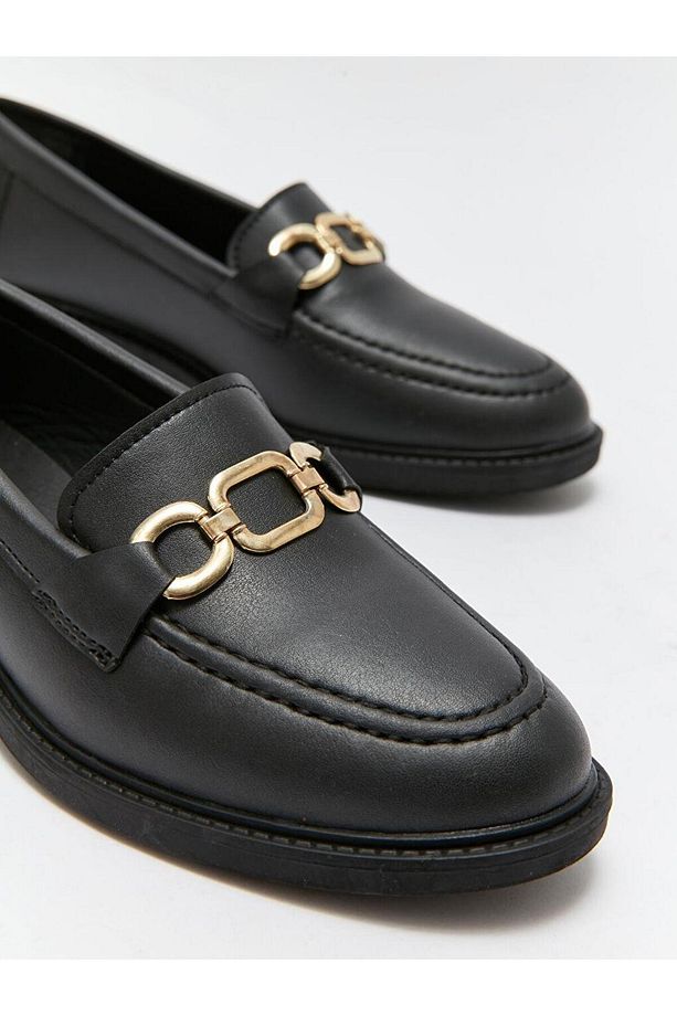 Dekoratif Dikişli Loafer Kadın Klasik Ayakkabı (W3) - 3