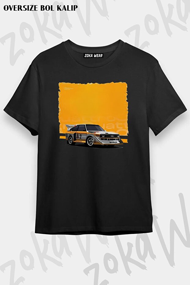 تيشيرت مطبوع بتصميم Audi Quattro S1 مقاس كبير للجنسين