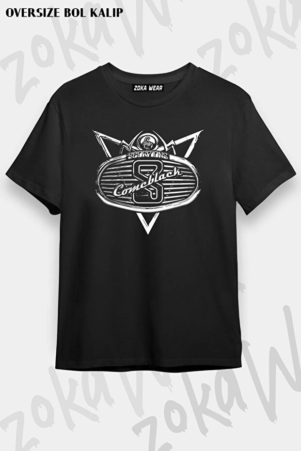 Unisex Oversize Mold Scorpions Design Printed Tshirt
