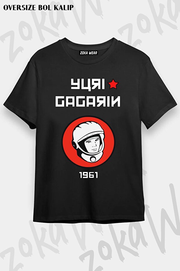 Yuri Gagarin Cccp Space Space Printed Unisex Oversize Tshirt
