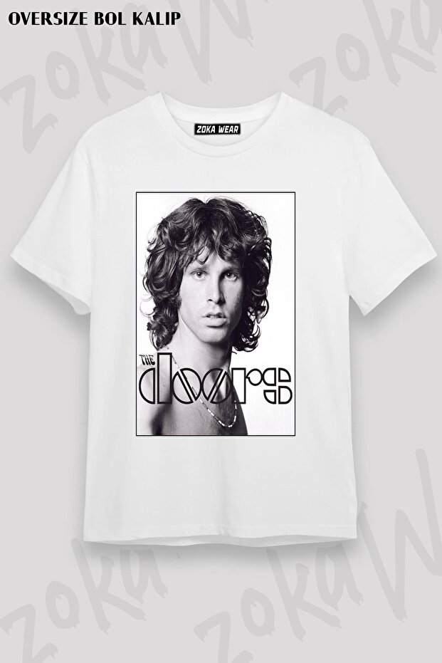 تيشيرت مطبوع بتصميم كبير الحجم للجنسين من The Doors، Jim Morrison