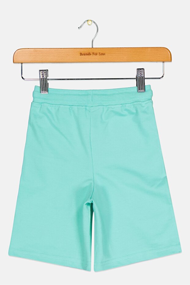 Toddlers Boy Basic Shorts, Dark Aqua - 2