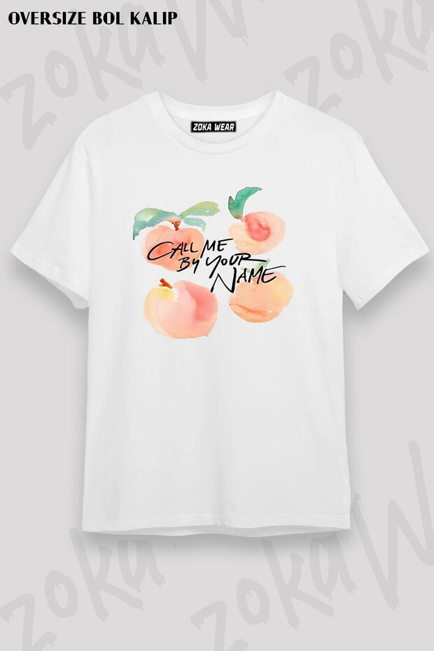 تي شيرت مطبوع بتصميم Call Me By Your Name Peaches للجنسين مقاس كبير