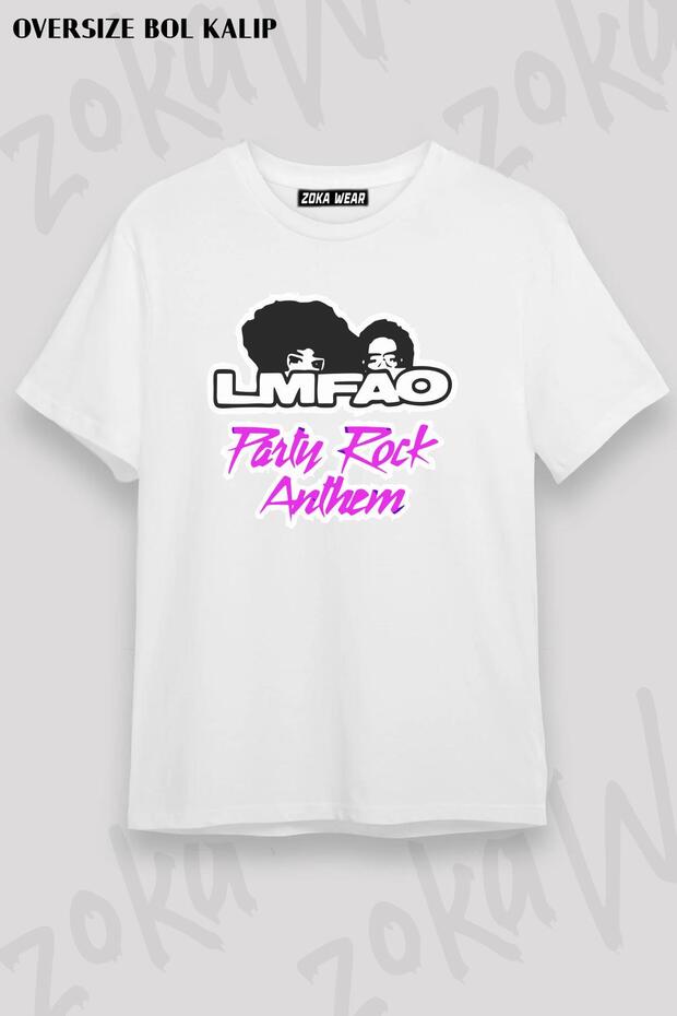 Unisex Oversize Fit Lmfao Party Rock Design Printed Tshirt