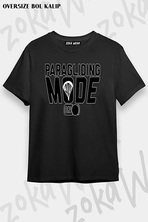 Unisex Oversize Fit Paragliding V2 Design Printed Tshirt
