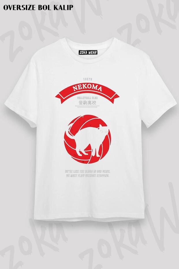 Unisex Oversize Mold Nekoma Crest (Light) Design Printed Tshirt