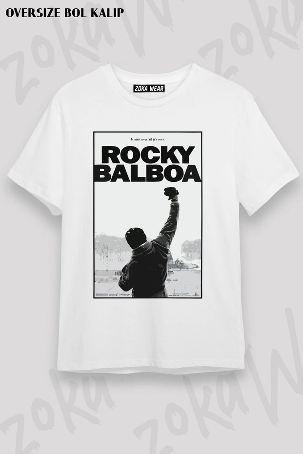 Unisex Oversize Mold Movie Rocky Design Printed Tshirt