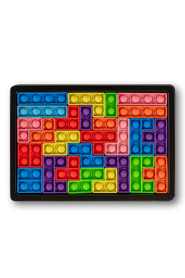 Popitli Puzzle Tetris Oyuncak 3d Tetris Ve Tasarım 26 Parça Yapı Taşları Duyusal Eğitici Oyuncak - 3