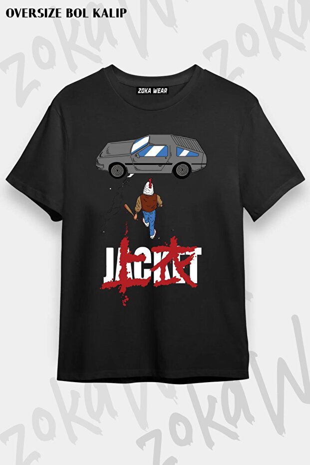 Unisex Oversize Fit Hotline Miami Neo Tokyo Design Printed Tshirt