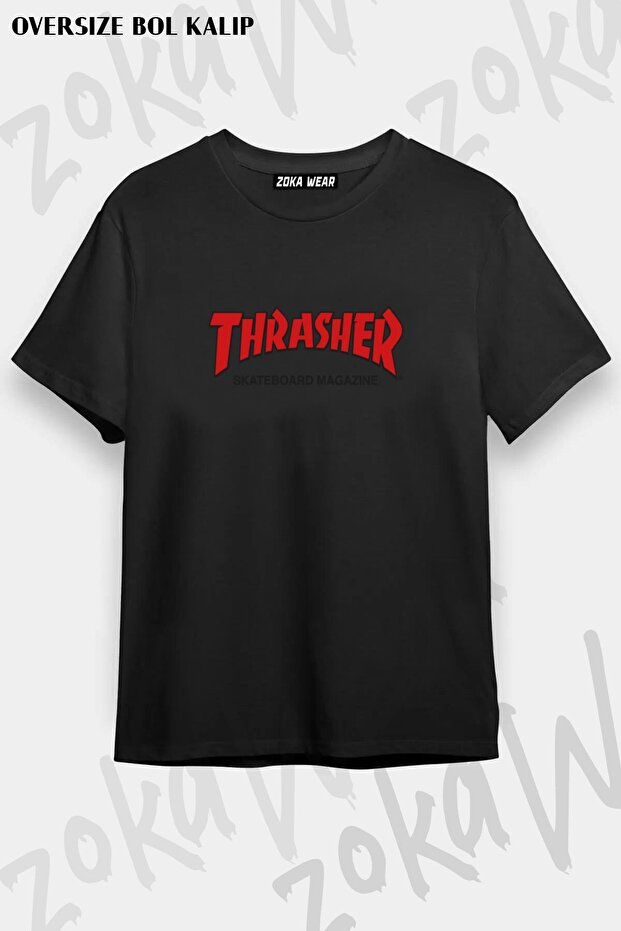 Unisex Oversize Mold Logo V3 Thrasher Design Printed Tshirt