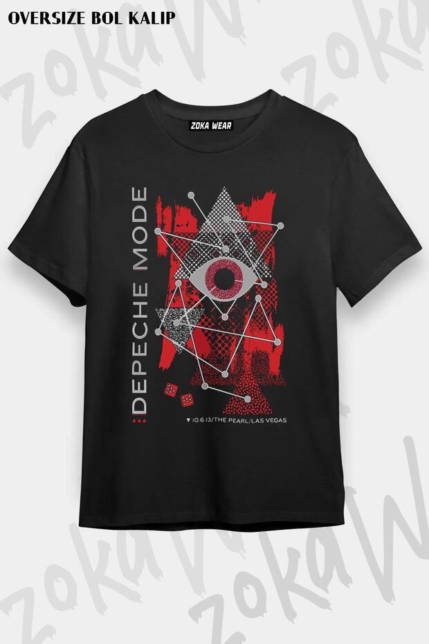 Unisex Oversize Fit Depeche Mode V3 Design Printed Tshirt