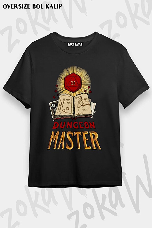 Unisex Oversize Fit Dungeon Master Design Printed Tshirt