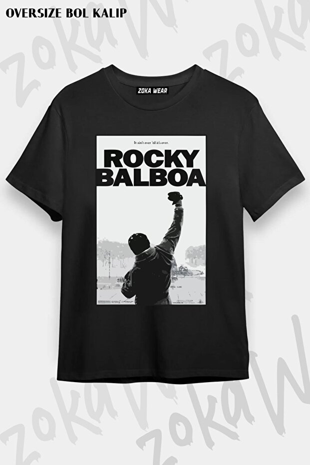 Unisex Oversize Mold Movie Rocky Design Printed Tshirt