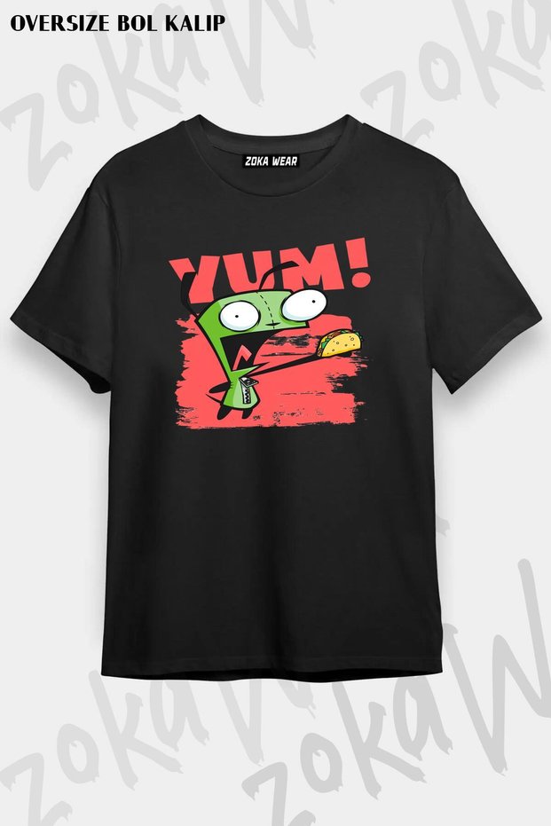 Unisex Oversize Mold Invader Zim Gir Yum Design Printed Tshirt