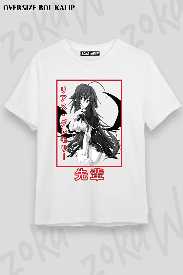 تيشيرت مطبوع بتصميم Rias Gremory مقاس كبير للجنسين