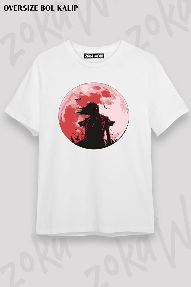 تي شيرت Hellsing Alucard Blood Moon للجنسين مقاس كبير