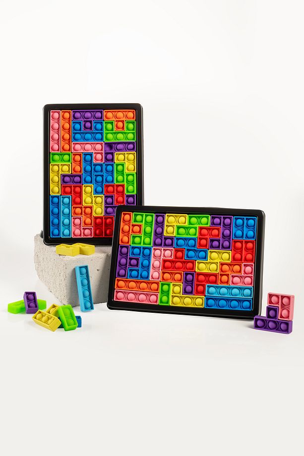 Popitli Puzzle Tetris Oyuncak 3d Tetris Ve Tasarım 26 Parça Yapı Taşları Duyusal Eğitici Oyuncak - 6