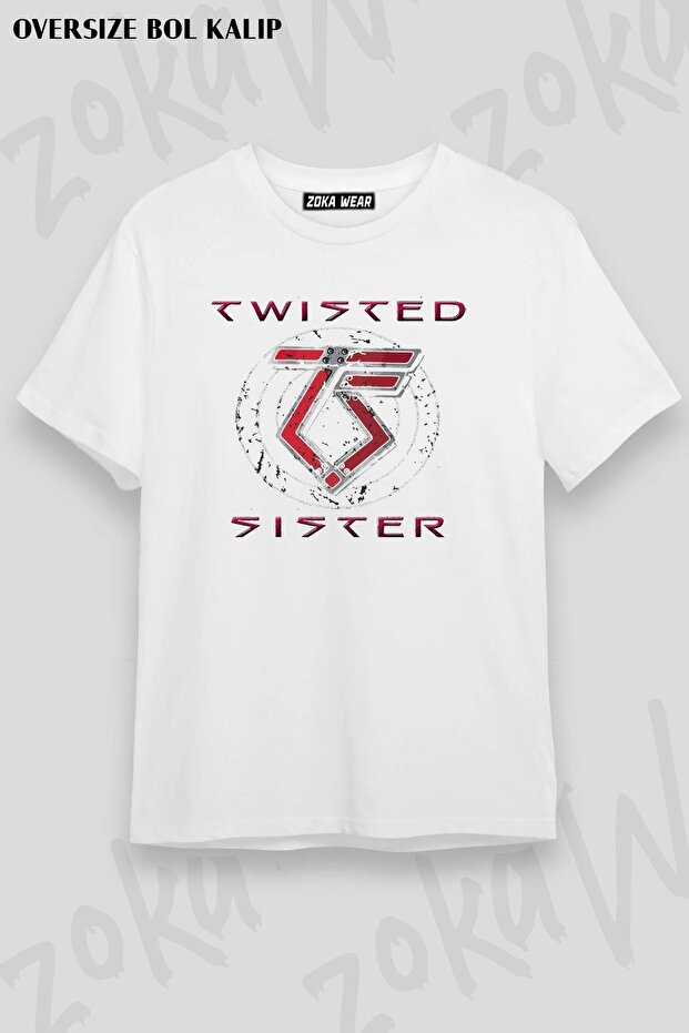 Unisex Oversize Mold Twisted Sister Design Printed Tshirt