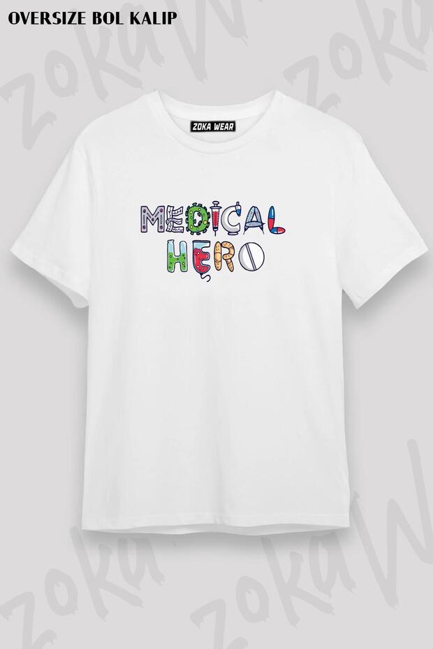 Unisex Oversize Fit Medical Hero Design Printed Tshirt