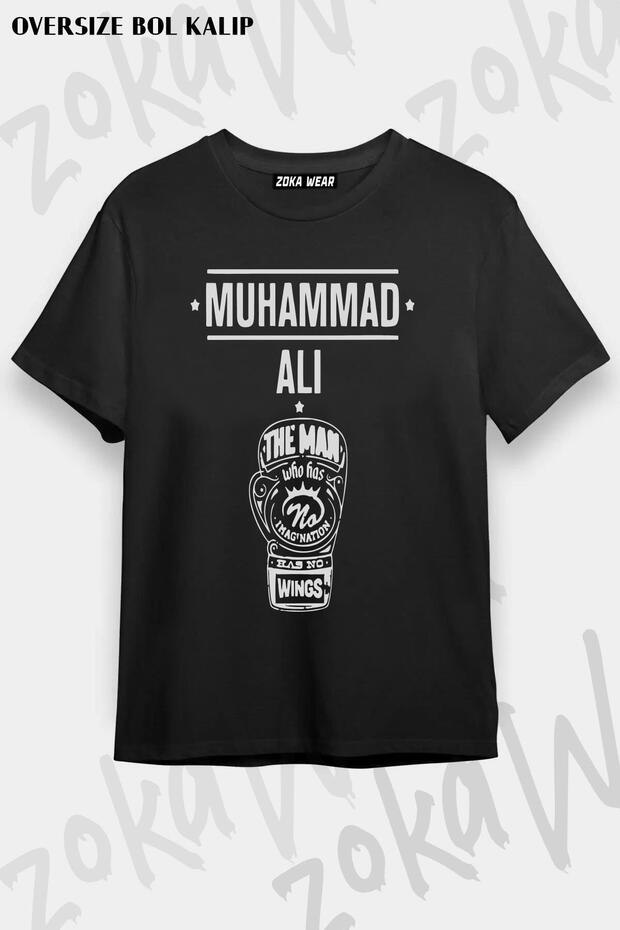 تيشيرت مطبوع بتصميم محمد علي مقاس كبير للجنسين