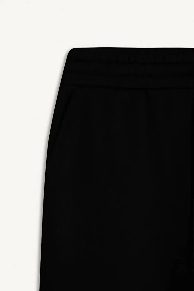 Regular Fit Basic Düz Cepli Beli Bağcıklı Düz Paça Siyah Erkek Pantolon D7836AX/BK81 - 3
