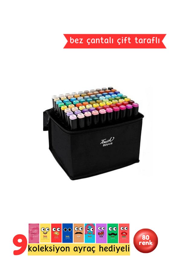 Gebzeli Çift Uçlu Marker Seti 80li Set - 1