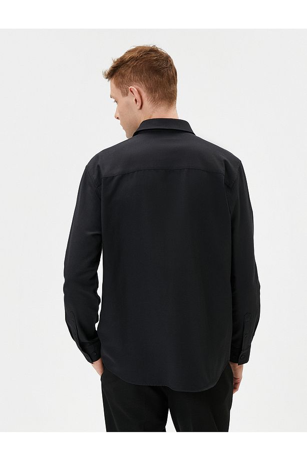 Klasik Gömlek Basic Düğmeli Uzun Kollu Regular Fit - 4