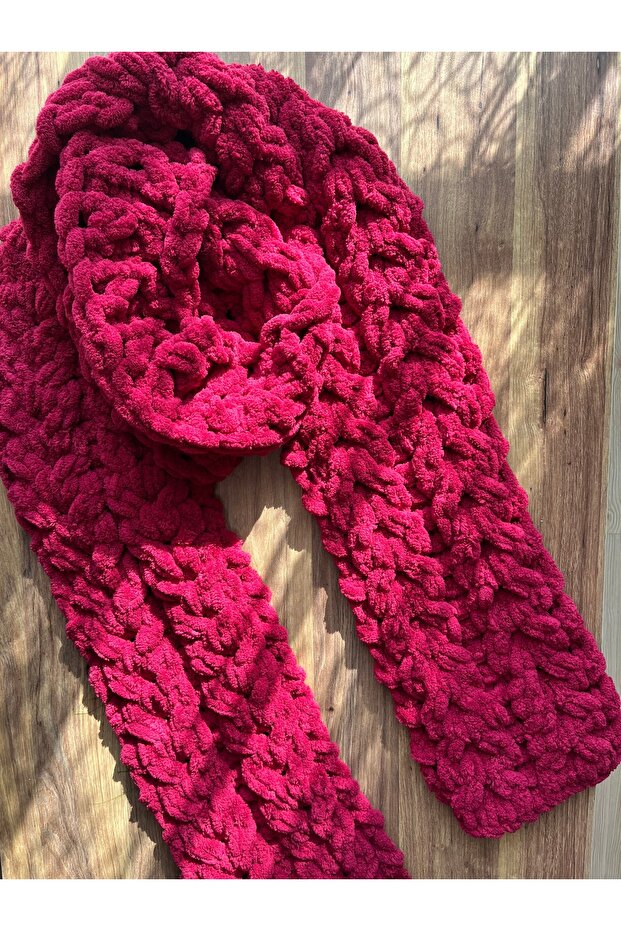 Puffy yumuşak dokulu başak model atkı - 2