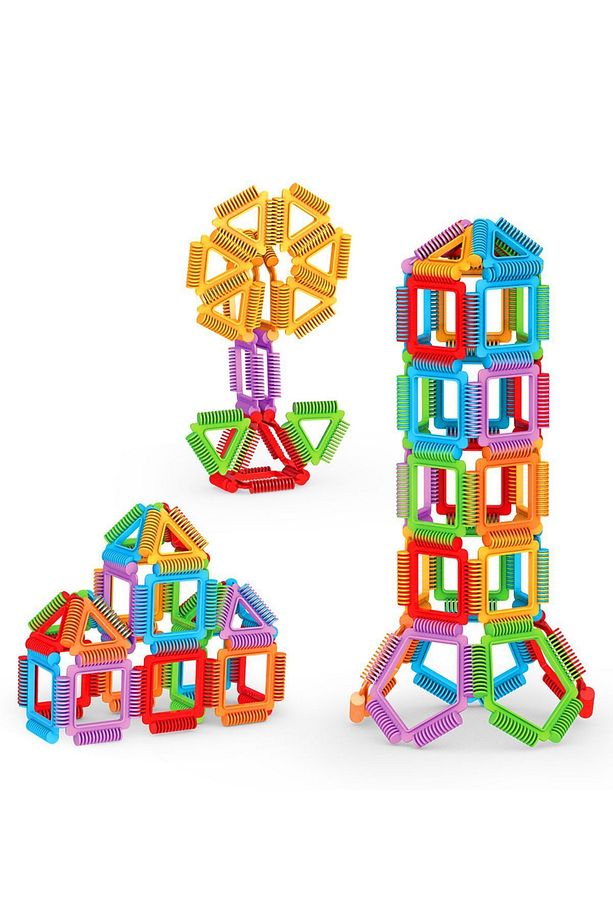 Geometrik Şekiller Puzzle Blok Inşa Yapı Bloklar 96 Parça - 4